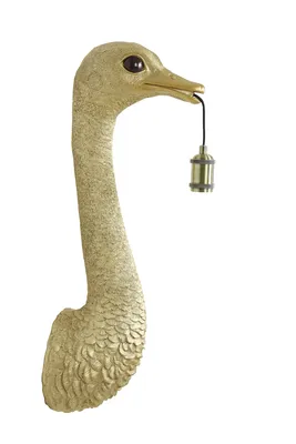 Obrázek produktu pro Light & Living - nástěnné svítidlo - Ostrich - zlatá - plast - zvířecí lampa - E27 - 3122484