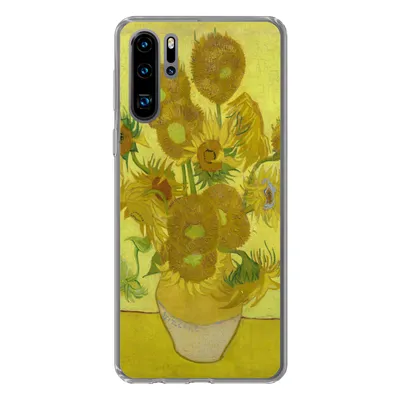 Produktbild von MuchoWow® Handyhülle Schutzhülle Hülle für Huawei P30 Pro Sonnenblumen - Vincent van Gogh Silikon Softcase Handy Hülle - Schutzdeckel