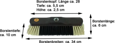 Image de Novaliv 4x balai d'intérieur sans manche I mélange de crin de cheval I poils fins d'animaux I balai à main en bois I balai d'intérieur balai avec filetage balai en poils naturels