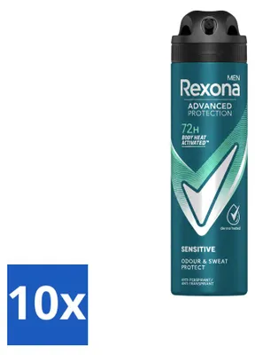 Produktbild von 10 x Rexona Men Advanced Protection Sensitive Deodorant Spray 150 ml - Vorteilspackung - 10 Stücke