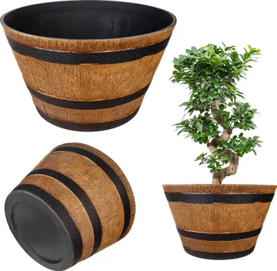 Obrázok produktu pre Kvetináč KADAX Barrelbloom 53 cm svetlohnedý