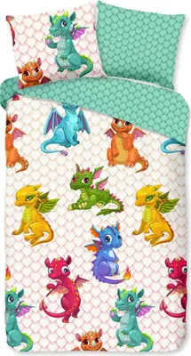Produktbild von Kinder Bettwäsche DRAGONS Bettbezug Kissenbezug mehrere Auswhal