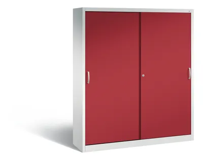 Produktbild von C+P Schiebetürenschrank Acurado-2000 | HxBxT 195x160x40cm | Lichtgrau/Rubinrot