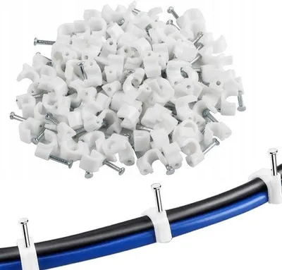 Produktbild von Famanu Kabelclips für Kabelmanagement - Kabelhalter mit Nagel für Wand und Türrahmen