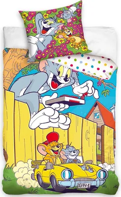 Obrázek produktu pro Povlak na přikrývku Tom a Jerry Happy - 140 x 200 cm