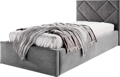 Produktbild von Moebelpaket Bett 100x200 cm, Bett Azuro S03, Polsterbett mit Stauraum, Modern Einzelbett mit Einem Metallrahmen Dunkelgrau