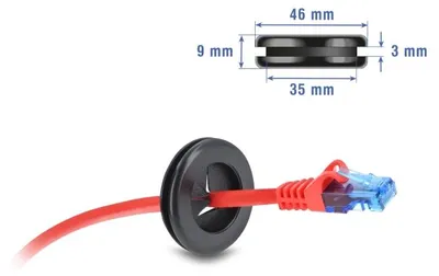 Immagine prodotto di DELOCK Gummi Kabeldurchführung rund 40 mm Durchm. Schwarz