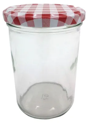Image de Pot à couvercle vissé linteau avec couvercle TO 82mm quadrillé 440 ml