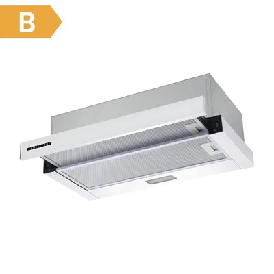 Produktbild von Heinner HTCH-F400WH Einbau-Dunstabzugshaube 60 cm, 358,4 m³/h, 2 Stufen, 65 W Motor, Weiß