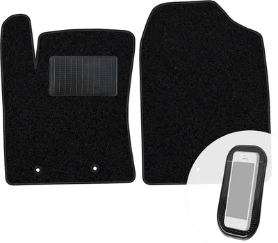 Produktbild von moto-MOLTICO Vorne Fußmatten Auto Velours Autoteppiche Schwarz Automatten Set 2-teilig passend für Hyundai i10 II 2013-2019