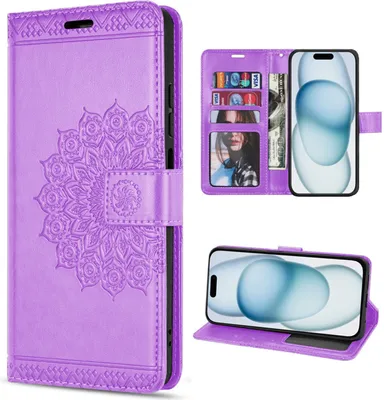 Produktbild von Hülle für iPhone 15 / 15 Pro / 15 Plus / 15 Pro Max Handyhülle Handy Tasche Etui iPhone 15 Lila