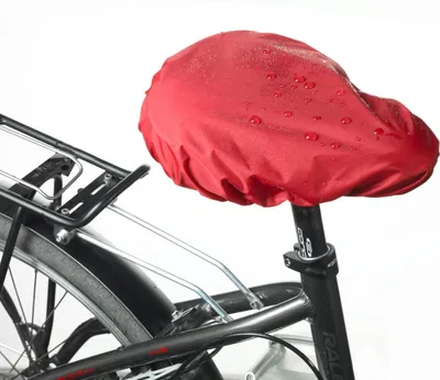 Produktbild von Schurwoll-Fahrradsattelbezug „2 in 1“ Wendeeffekt wasserabweisend rot/anthrazit