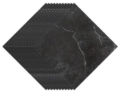 Zdjęcie produktu dla Płytki winylowe ISOISL, 1 m², samoprzylepne, imitacja marmuru, czarne, 11 sztuk. Płytki imitujące marmur, wzór: marmur, wysokiej jakości podłoga