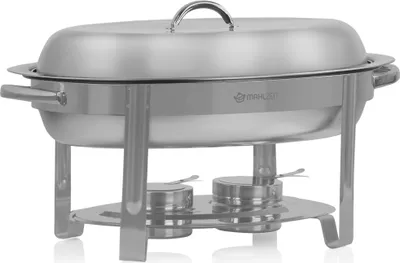 Immagine prodotto di Chafing dish ovale in acciaio inox da 5 litri, scaldavivande per buffet, catering e feste