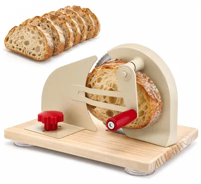 Brotschneidemaschine mit Handkurbel, Edelstahl, einstellbare Dicke
