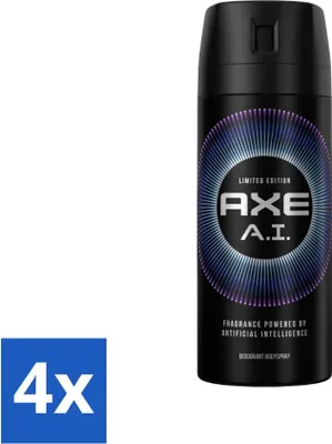 Image de Ax – Édition limitée – Déodorant spray pour le corps – AI – 150 ml - Pack économique - 4 pièces
