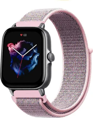 Produktbild von Strap-it Amazfit GTS 3 Nylonarmband (Rosa Sand )