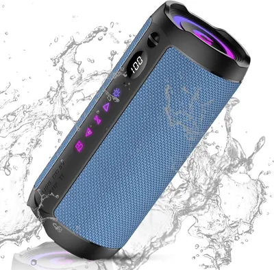 Produktbild von Bluetooth Lautsprecher 25W mit Bluetooth 5.4, IPX7 Wasserdicht, 25 Std Akku, TWS Stereo, RGB Licht, AUX, TF-Karte, Tragbare Musikbox