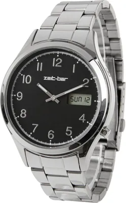 Produktbild von Zeit-Bar Funk-Armbanduhr Herren, mit Datums- und Wochentaganzeige