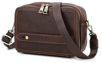 Immagine prodotto di Borsa a tracolla posteriore in vera pelle da uomo