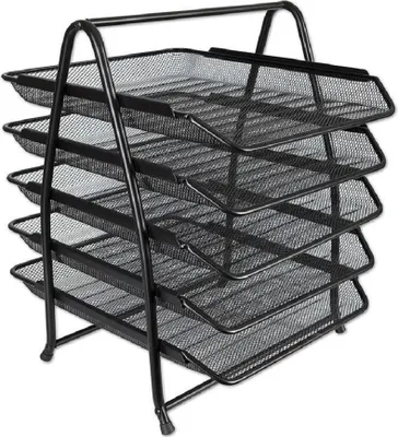 Obrázek produktu pro Drátěný stojan s 5 zásuvkami, černý