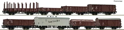 Image de Roco Sada de 8 wagons de marchandises, DR - 67127