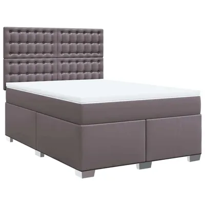 Produktbild von vidaXL Boxspringbett mit Matratze Grau 160x200 cm Kunstleder