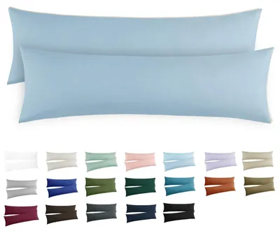Productafbeelding van Kussensloop, 40x145 cm, lichtblauw, 2 stuks – gecertificeerde kussensloop voor zijslapers (40 x 145 cm) met rits, gemaakt van microvezel.