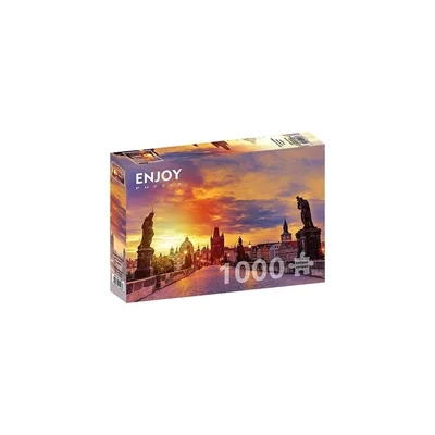 Zdjęcie produktu dla Puzzle 1000 elementów Enjoy – Most Karola o zachodzie słońca, Praga