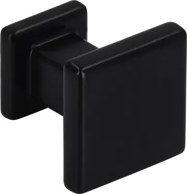 Produktbild von Siro Möbelknopf Baios 20x20mm - Möbelknauf quadratisch - Möbelgriff aus Metall, Zinkdruckguss schwarz matt