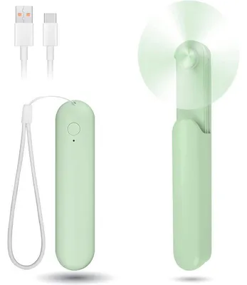 Produktbild von Handlicher Mini-Ventilator – Tragbarer Pocket Fan, Wiederaufladbar mit 2000 mAh Powerbank, Persönlicher Reiseventilator für Frauen, Klein & Leicht