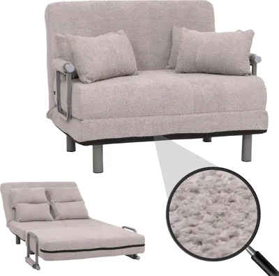 Produktbild von Schlafsessel MCW-K29, Klappsessel Schlafsofa Gästebett, Liegefläche 190x100cm, Stoff Bouclé (500g/m²) grau