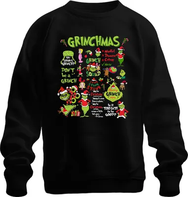 Produktbild von Grinchmas Grinch Squad Don't Be a Grinch Merry Christmas Funny Uni Sweatshirt Pullover, Schwarz, XL