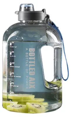 Produktbild von 2,2-Liter-Wasserflasche mit Strohhalm – Wasserkrug – Motivations-Wasserflasche – Große Wasserflasche