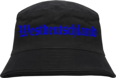 Produktbild von Westdeutschland Fischerhut - Druckfarbe Blau - Bucket Hat S/M Schwarz
