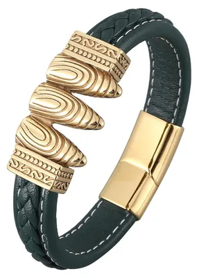 Produktbild von Magnetisches Lederarmband für Herren mit Vintage-Anhänger