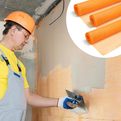 Produktbild von Bettizia 3 Rolle Armierungsgewebe 160g/m² 4x4mm Putzgewebe Glasfasergewebe Gewebe Orange 150m²