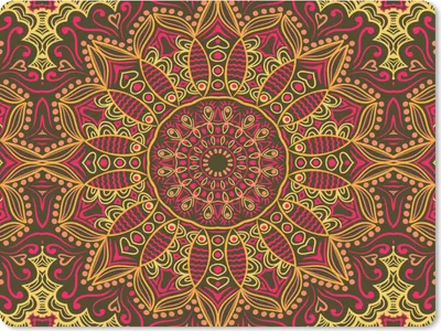 Produktbild von MuchoWow® Mauspad Mousepad Muster - Mandala - Pflanzen 23x19 cm - Mousepads - Maus Mat - Pad - Mausunterlage - Schreibtischunterlage - Mauspad