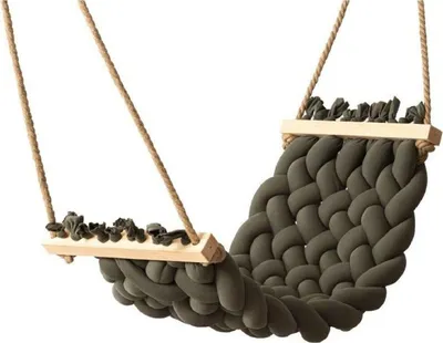 Image de Hamac Balançoire suspendue 125x61 Balançoire de plafond Hammock Chambre d'enfant Kaki 10923