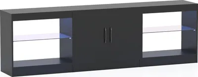 Zdjęcie produktu dla Stojak pod telewizor 3 w 1 z oświetleniem LED do telewizorów 85", czarny