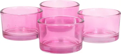 Produktbild von Teelichtgläser klein 51x33mm rosa 4er Set