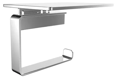 Productafbeelding van Omgoods - Wandgemonteerde Toiletrolhouder met Plank in Chroom