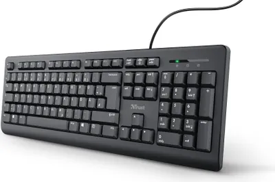 Obrázok produktu pre Trust Taro, Plná veľkosť (100 %), Kábel, USB, Membránový spínač kláves, QWERTZ, Čierna