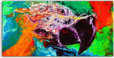 Produktbild von Coloray Acrylbild 100x50  Wandbild Acrylbilder Abstrakte Malerei des Papageien