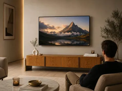 Immagine prodotto di TV-Lowboard braun Armlehnen Holz modern elegant Wohnzimmer