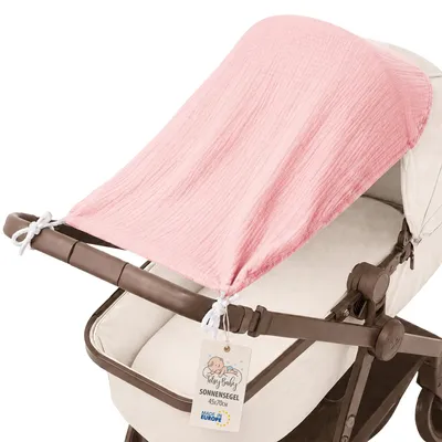 Produktbild von Sonnensegel Kinderwagen 70x45 cm Sonnenschutz UV Schutz Baby Musselin Puderrosa