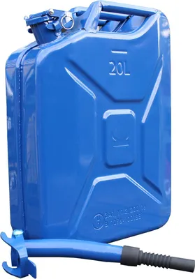 Produktbild von Metallkanister blau 20 Liter inkl. Ausgießer flexibel + Halter Benzin Diesel