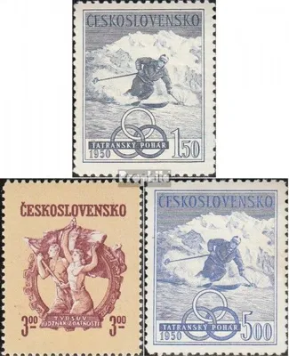 Produktbild von Briefmarken Tschechoslowakei 1950 Mi 605-607 (kompl.Ausg.) postfrisch Ski