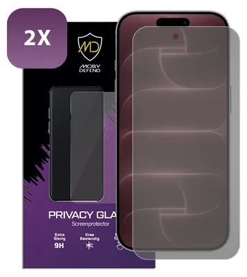 Productafbeelding van 2-Pack MobyDefend Screenprotectors - Geschikt voor iPhone 18 Pro Max - Matte Privacy Glass Screensavers