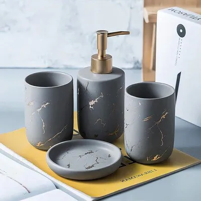 Produktbild von Famanu Badezimmeraccessoire Set 4-teilig - Vintage Design